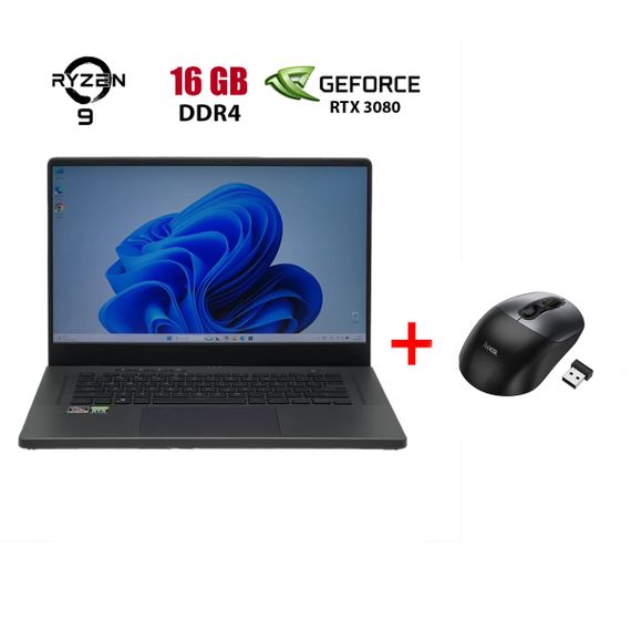 Игровой ультрабук Asus ROG Zephyrus G15 GA503QS-BS96Q / 15.6" (2560x1440) IPS / AMD Ryzen 9 5900HS (8 (16) ядер по 3.0 - 4.6 GHz) / 16 GB DDR4 / 480 GB SSD / nVidia GeForce RTX 3080, 8 GB GDDR6, 256-bit б/у + Подарок Беспроводная мышь HOCO GM28