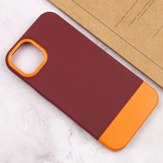 Чехол TPU+PC Bichromatic для Apple iPhone 11 Pro Max (6.5") Brown burgundy / Orange | Зображення 3