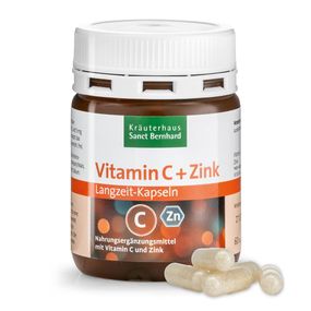 Вітаміни Sanct Bernhard "Vitamin C + Zink" – Капсули тривалої дії для імунітету та захисту клітин, 60 шт., Німеччина