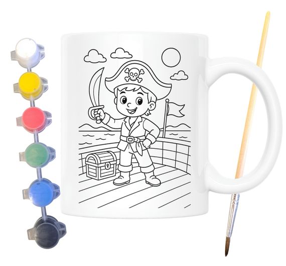 Набор для творчества кружка раскраска Пират 330 мл белая (КР0144)