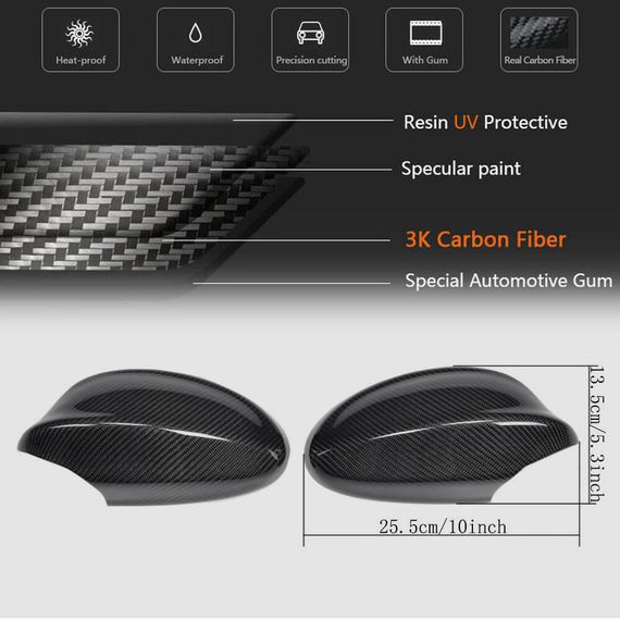 Кришки дзеркала (для E90/E91 2005-2008, Карбон) для BMW 3 серія E-90/91/92/93 рр | Зображення 4