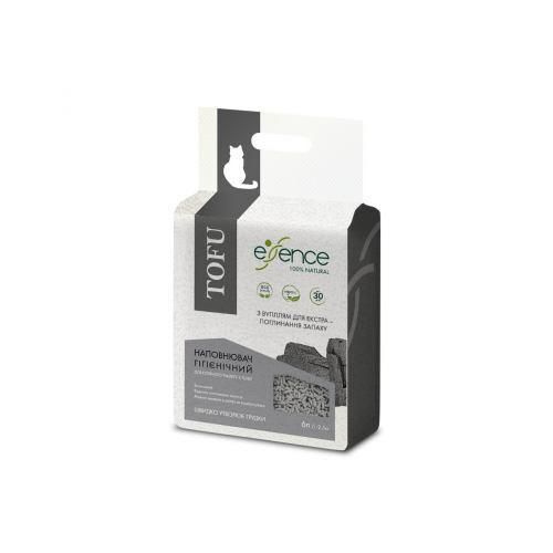 Наповнювач для котячого туалету Essence з тофу, з вугіллям, 6 л