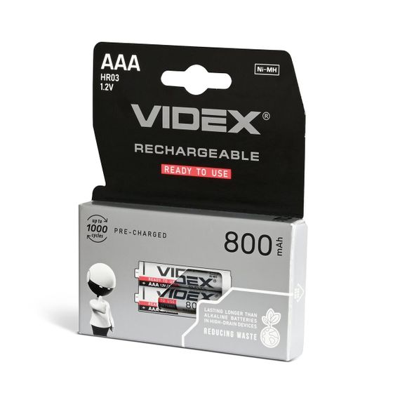 Акумулятори Videx HR03/AAA 800mAh double blister/2шт