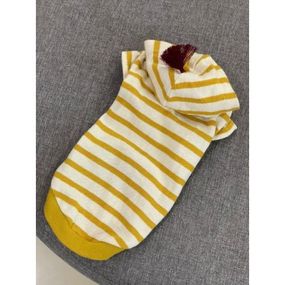 Легкая толстовка для собак с капюшоном, без рукавов в полоску Boris House Strie Hoody желтого цвета