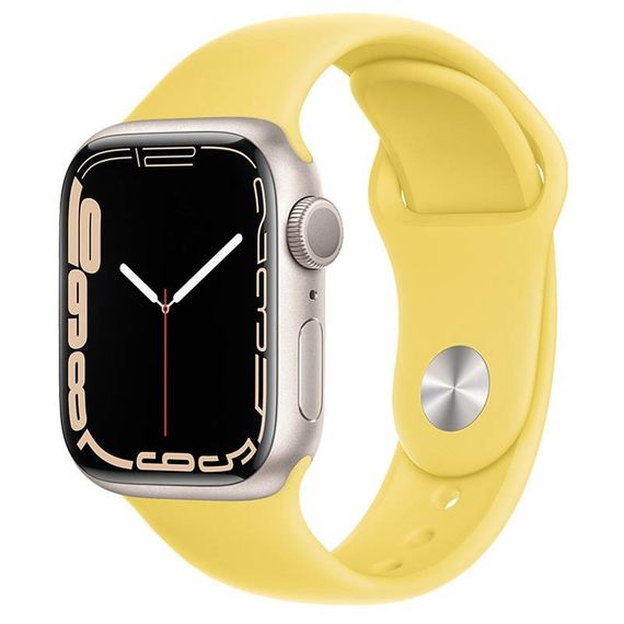 Ремінець Hoco WA01 Flexible series Apple watch (42/44/45/49mm) Black Light Lemon