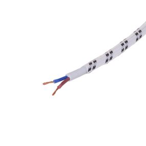 Декоративный кабель в тканевой оплетке IU-2 2x0,75 WH/BK (1м)