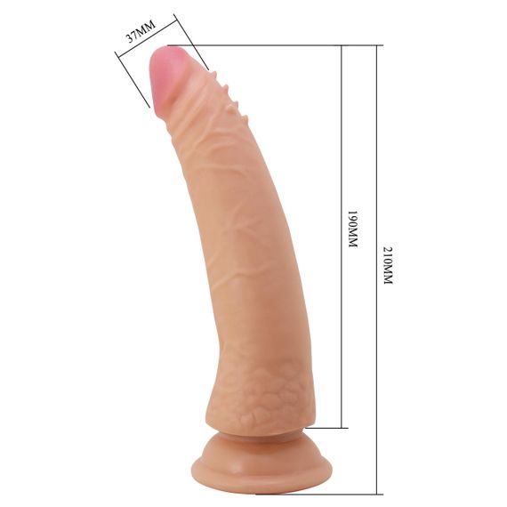 Фалоімітатор на присосці, з хребтом та ефектом ковзної шкіри LyBaile - Sliding Skin 8,3” Flesh, BW-007006NRG sexstyle | Зображення 9