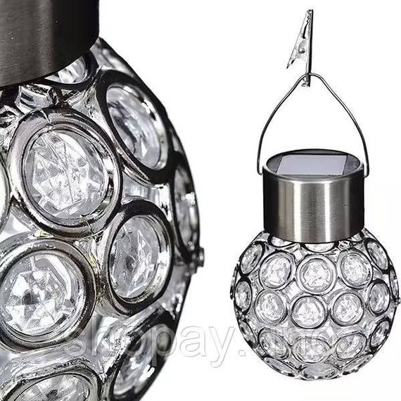 Садовый кристаллический светильник / Уличный солнечный фонарь garden light / Светильник с солнечной панелью | Зображення 6