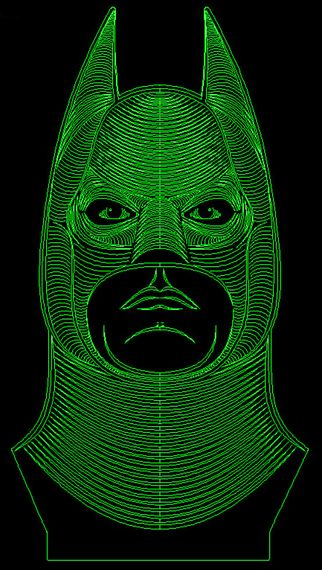 Акриловый светильник-ночник Бэтмен зеленый tty-n000732