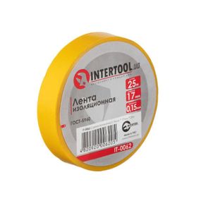 Стрічка ізоляційна 0.15 мм*17 мм*25 м жовта INTERTOOL IT-00621