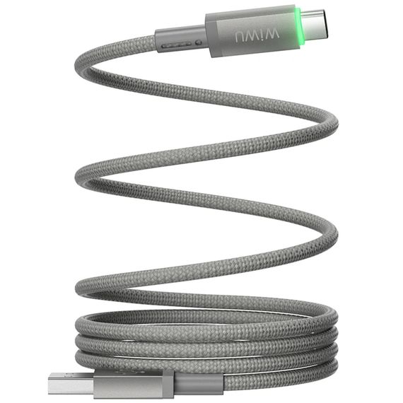 Дата кабель WIWU C082 Maglink USB to Type-C 60W (1m) Grey | Зображення 1
