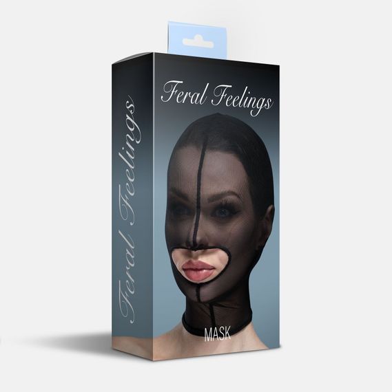 Маска сітка із відкритим ротом Feral Feelings - Hood Mask Black | Зображення 1