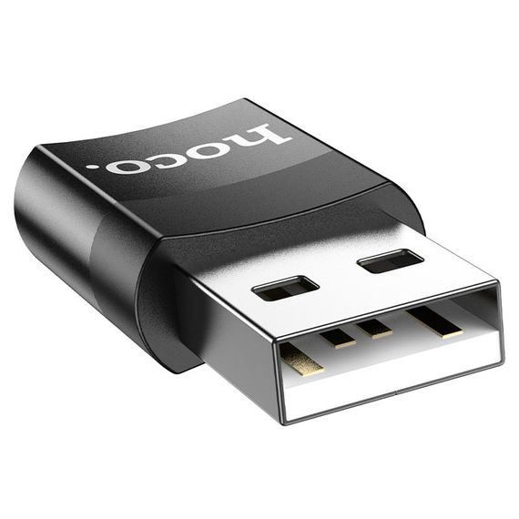 Переходник Hoco UA17 USB Male to Type-C Female USB2.0 Черный | Зображення 3