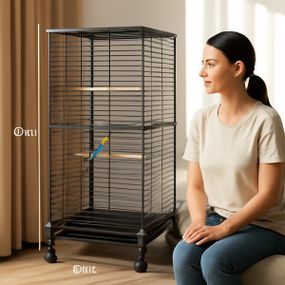 Клітка для птахів на колесах KP-82 82×37×37 см XPRO (47604-KP-82_753)