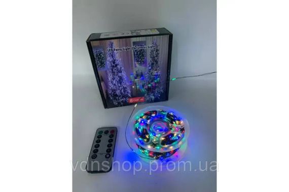 Гірлянда Роса 200 м МУЛЬТИК – зелена нитка, пульт, 8 режимів | Зображення 4