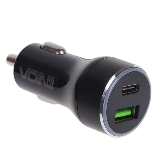 Автомобільний зарядний пристрій VOIN 45W, 1USB QC3.0 18W + 1PD 27W, 12/24V | Зображення 6