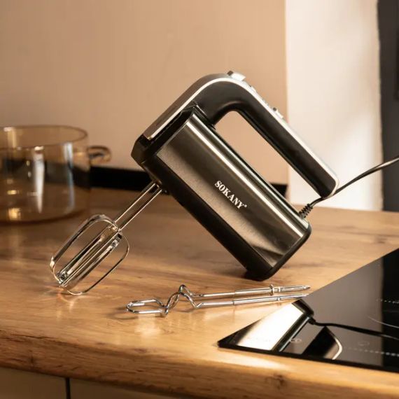 Міксер ручний SOKANY CX-6651 сталь із двома насадками 800 Вт 5 швидкостей