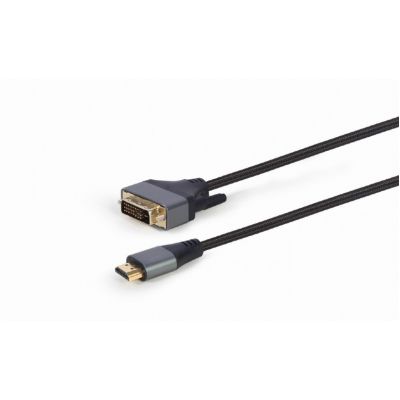 Кабель мультимедийный HDMI M to DVI M 1.8m 4K 30Hz 18+1pin Cablexpert (CC-HDMI-DVI-4K-6) | Зображення 1