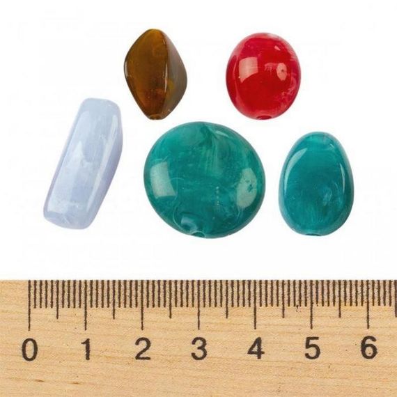 Декоративні намистинки для творчості Камінчики Dom Busin УТ100032730 в упаковці 58 шт | Зображення 1