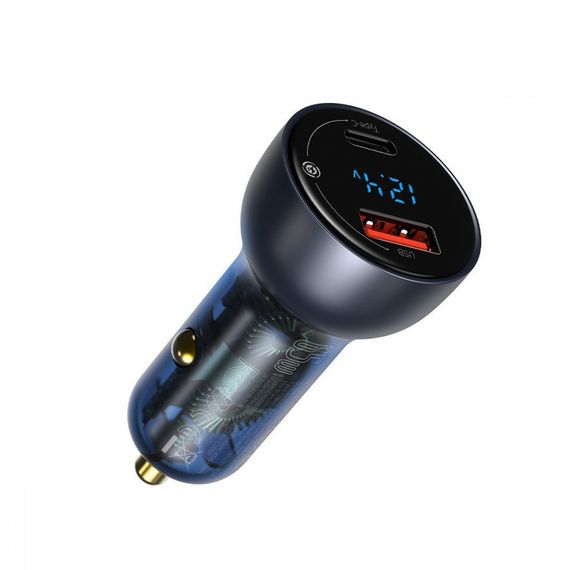 Автомобильная зарядка для ноутбука, телефона Baseus Particular Digital Display PPS Dual Quick Charger 65W USB + Type-C | Зображення 7