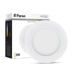 Вбудований круглий світильник Feron AL510 3W білий