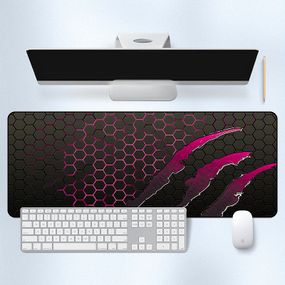 Килимок 300*800 тканинний Honeycomb з боковою прошивкою, товщина 2 мм, колір Black/Pink, Пакет