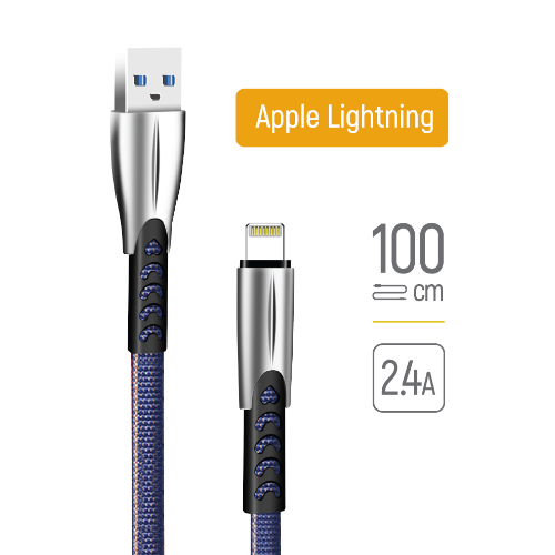 Кабель USB Lightning ColorWay CW-CBUL010-BL 2,4A 1м синій | Зображення 1