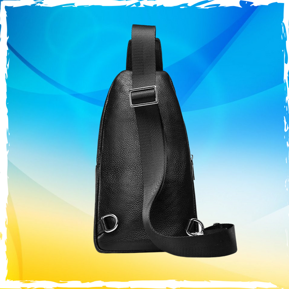 Сумка через плече чоловіча з натуральної шкіри. Джокер чоловічий. Сумка шкіряна чоловіча. Бананка, слінг нагрудна | Зображення 1