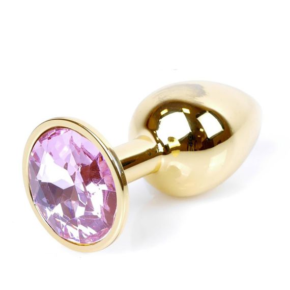 Анальна пробка - Jewellery Gold Plug Light Pink | Зображення 1