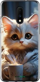 Чохол на OnePlus 7 Білий кіт "5646t-1740-2448"