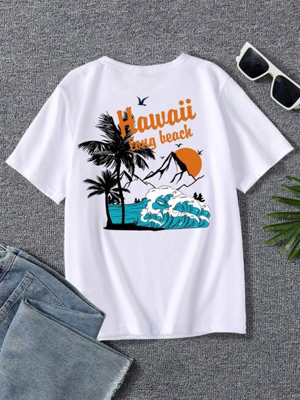 Футболка мужская с принтом повседневная М Белая