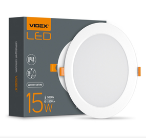 LED Панель врізна кругла 15W 5000К VL-DLBR-155 Videx