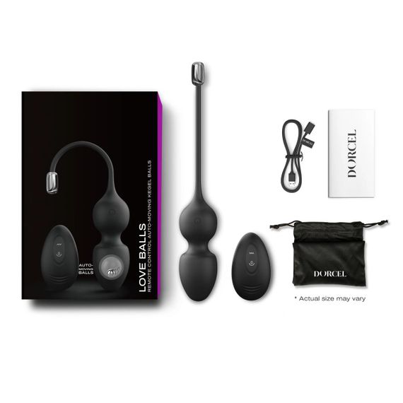 Вагинальные шарики Dorcel LOVE BALLS BLACK, вибрации и движения внутреннего шарика, пульт ДУ | Зображення 5