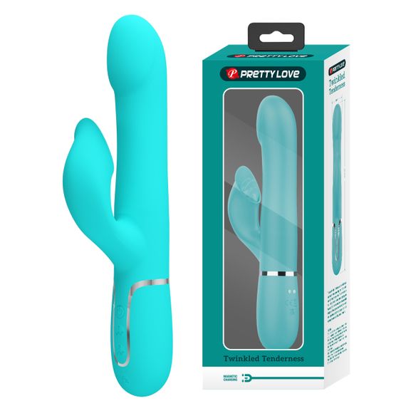 Вібромасажер із поступальним рухом серії Pretty Love - Falin Twinkled Tenderness Green 7 vibration functions 4 rolling Sex Aura
