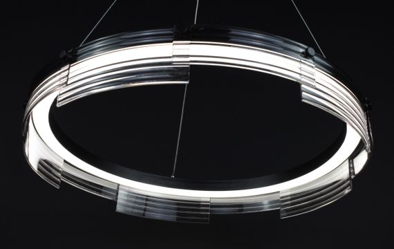 Люстра світлодіодна підвісна LED світильник для квартири на стелю лед 27948 Чорний 30-110х60х60 см. | Зображення 7