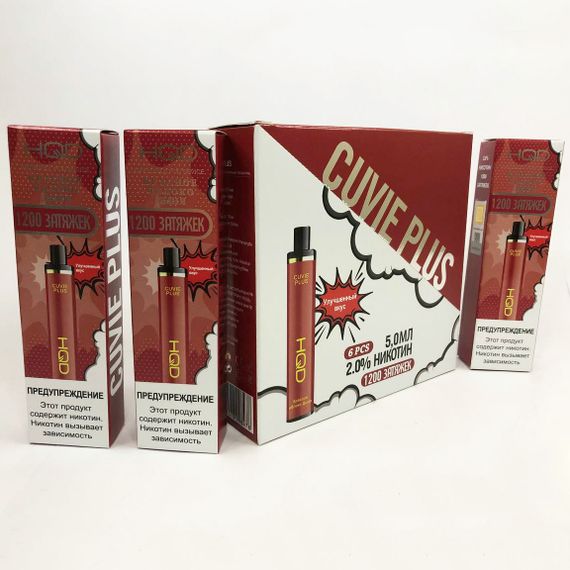 Одноразовая pod-система HQD Cuvie PLUS 1200 puffs. Красное яблоко дыня | Зображення 4