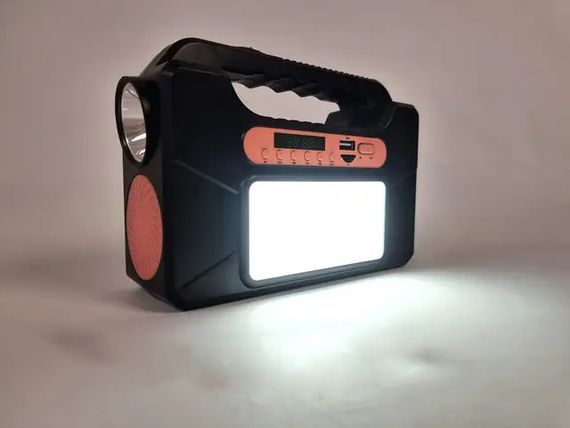 Фонарь-радио с Bluetooth EP-393BT Power Bank-с солнечной панелью 9V 3W+лампочки 3шт 16 | Зображення 6
