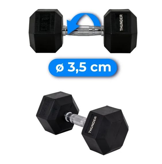 Гантель шестигранна Thunder 12,5 кг (HEXAGONAL-DUMBBELLS-12,5K) | Зображення 1