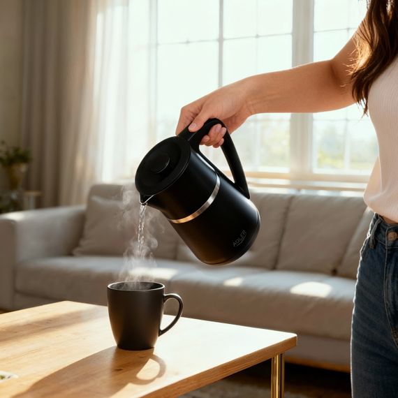 Электрочайник Adler AD 1355 черный, 1,7 л, 2200 Вт, с двойными стенками | Зображення 9