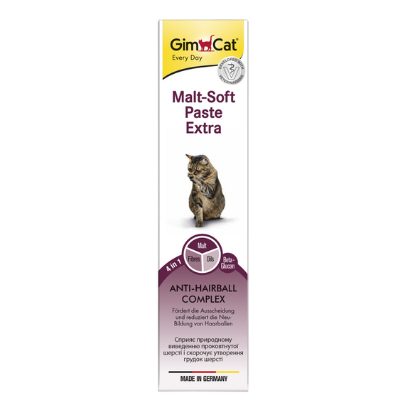 Паста GimCat Every Day Malt-Soft Paste Extra для котів для виведення шерсті зі шлунку 200 г | Зображення 2