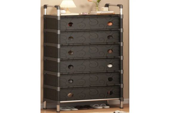 Полиця для взуття SKLM-32-LT6205 чорна 6 полиць