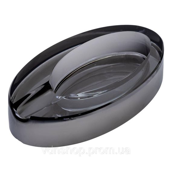 Скляна попільничка для сигарет 13х7.5х2.5 см попільничка декоративна настільна Сіра HP-4-135 | Зображення 1