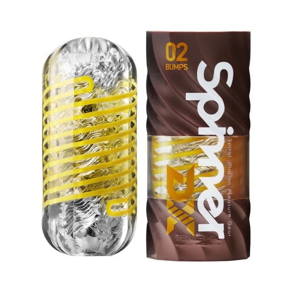 Мастурбатор Tenga Spinner DX 02 Bumps, з пружною стимулювальною спіраллю всередині, середній вплив