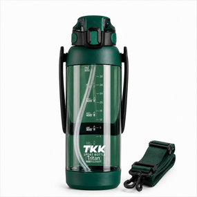 Бутылка TKK 1400 мл - Зеленая Tritan BPA-free, ударопрочная, спортивная с двойной системой переноски
