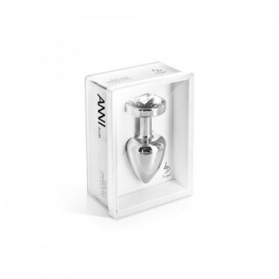 Анальна пробка M Diogol, з кристалом, срібна, металева | Зображення 1