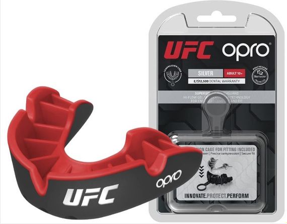 Капа OPRO Silver UFC доросла (вік 11+) Black/Red (ufc.102514001) | Зображення 9