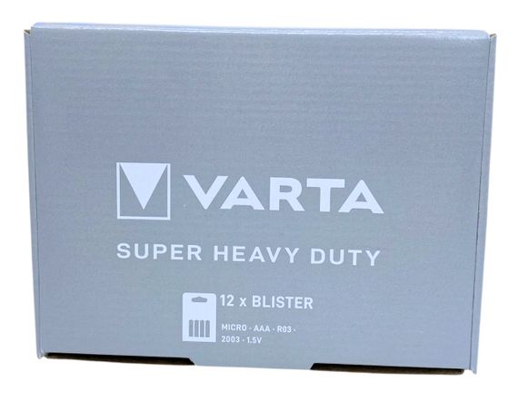Батарейки VARTA Super Heavy Duty набір 48 шт пальчикові міні ААА R03 1.5 V сольова упаковка zinc carbon | Зображення 4
