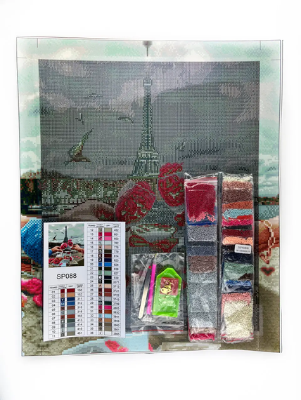 Алмазная мозаика Бокалы и Париж 40х50 см ColorArt SP088 | Зображення 2