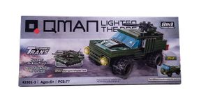 Конструктор 42301 Qman "Военный транспорт", от 73дет до 90дет., Цена за 1 конструктор, в коробке (6903317464586) Бронированный джип, Пикап 2в1 Вид 3