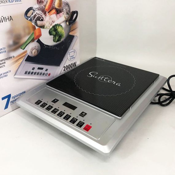 Плитка індукційна Suntera ICD-1012, 2000 Вт, індукційна плита міні, електроплита інфрачервона | Зображення 2